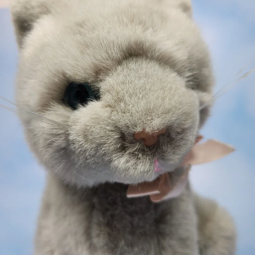 Vintage Rare Summit Collection Gray Kitten Cat Plush Toy Blue Eyes 1988